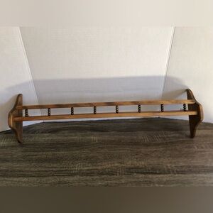 Vtg Solid Wood Skinny Wall Shelf